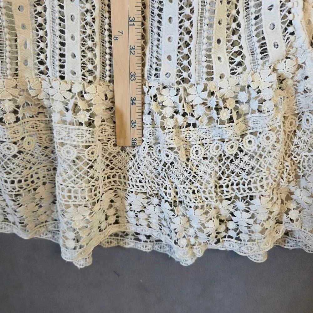 Cato Long Sleeveless Lace Vest Women's XL Boho Layering Ruffle Cottagecore